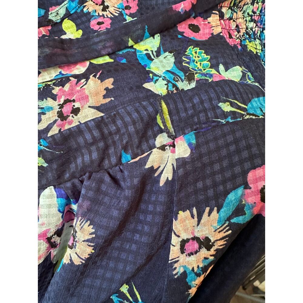 Vintage Candie’s Floral Sundress Navy Blue Fit & Flare Dress Size XL - Picture 9 of 9